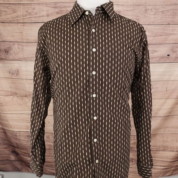 GAP CLASSIC FIT BROWN LONG SLEEVE BUTTON DOWN SHIRT MENS XL - Picture 3 of 7